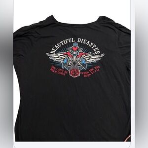 Beautiful Disaster Long Sleeve Tee w/a great logo! “Born to Fly..” 3X like new!